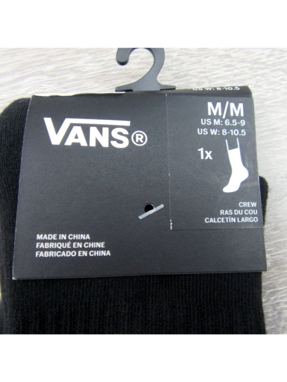 Vans Off The Wall Black Rose Crew Socks Unisex Size Medium (1 Pair) NEW - Picture 3 of 10